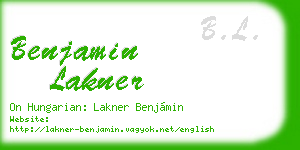 benjamin lakner business card