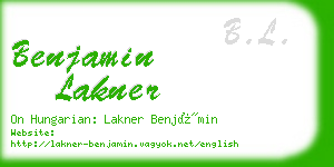 benjamin lakner business card